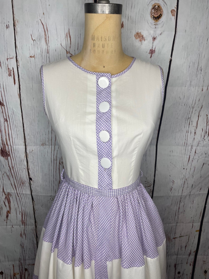 1950s purple gingham dress image 3