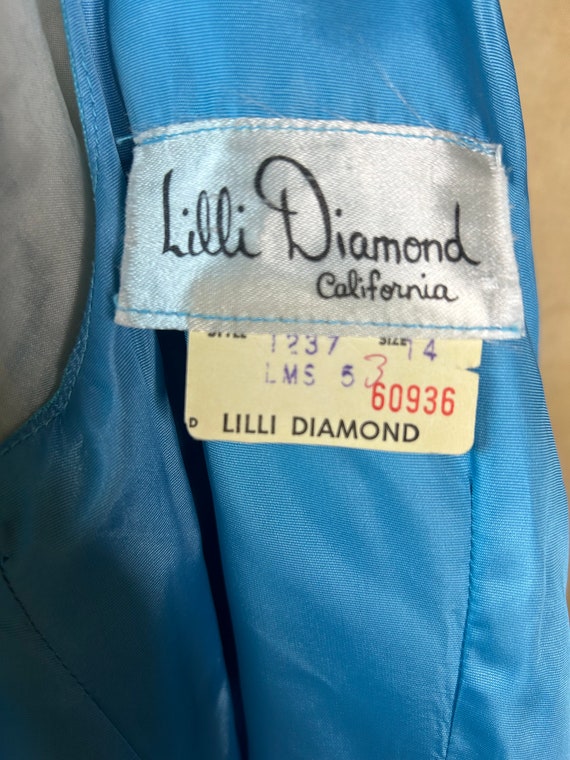 1960s Blue Linen Lilli Diamond Wiggle Dress - image 5