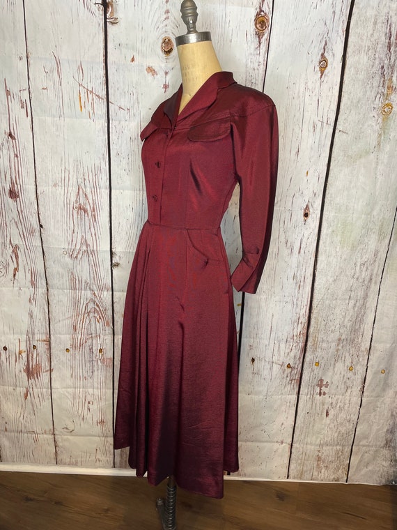 1940s red and black dress - image 2