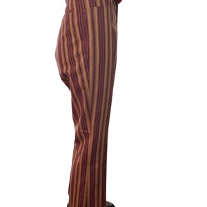 Deadstock 70s Burgundy and Gold Striped Pants image 3