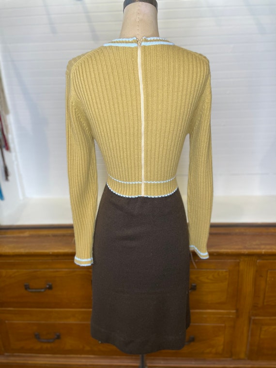 1970s knit color block dress - image 3