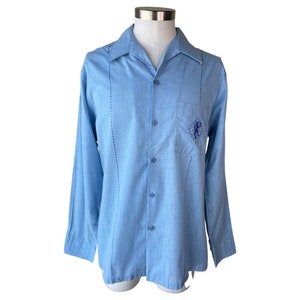 Mens 1950s Deadstock blue button down image 1