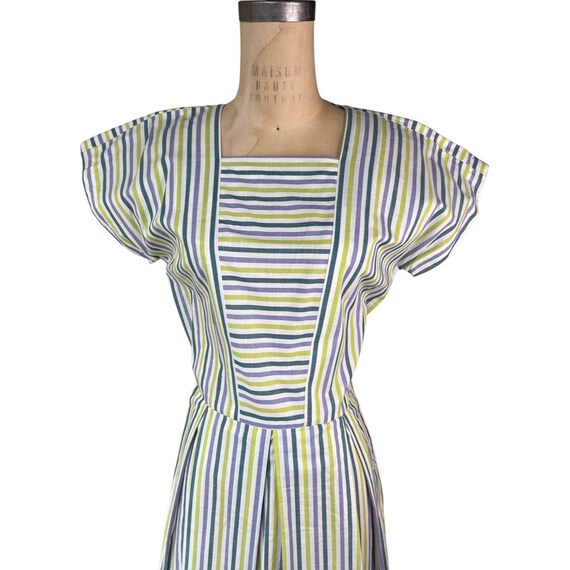 1940s pastel striped dress - image 2