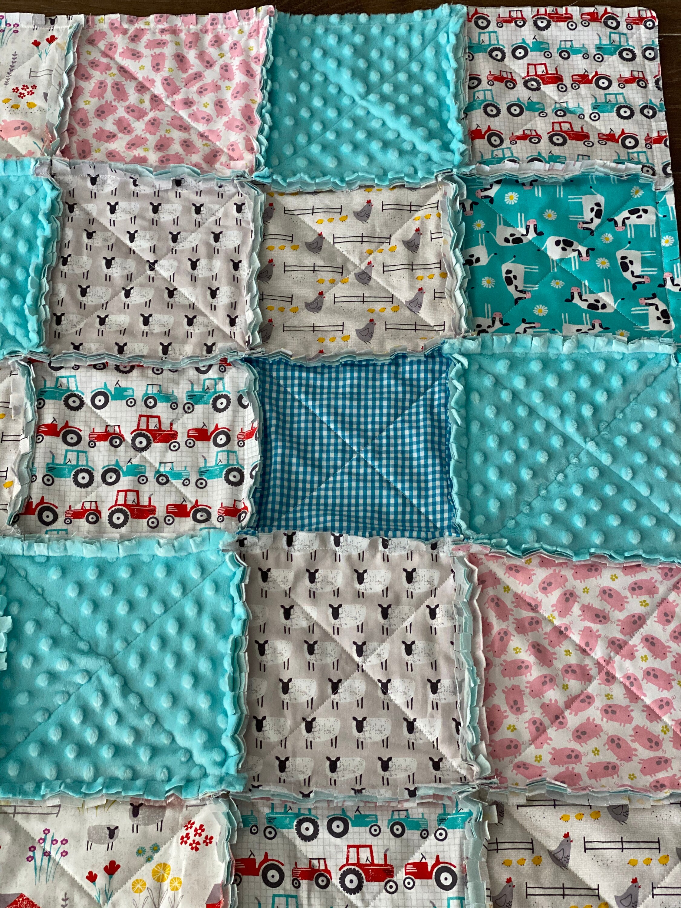 Baby Quilt/ Farm Animals/ Baby Blanket/ Cows Pigs Sheep Etsy