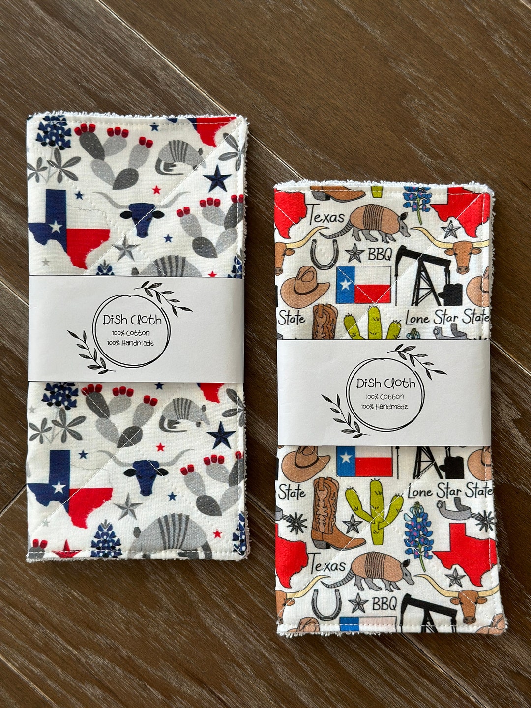Texas Dishcloth, Texas State Symbols Dish Cloth, Kitchen Dish Rag ...