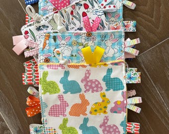 Easter Bunny Crinkle Toy: Minky Baby First  Soft Toy