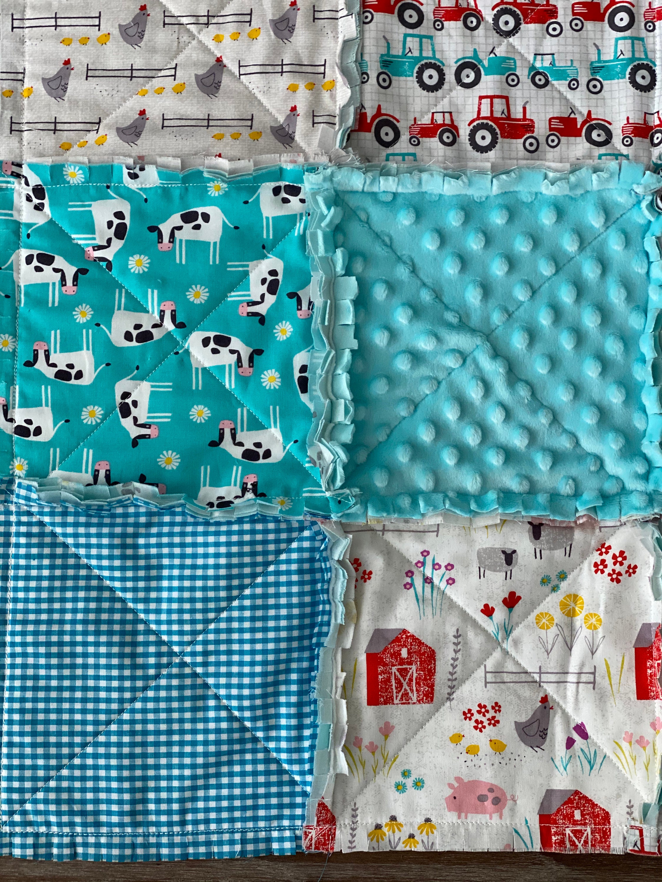 Baby Quilt/ Farm Animals/ Baby Blanket/ Cows Pigs Sheep Etsy