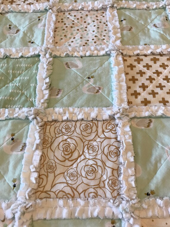 Swan Rag Quilt Crib Blanket Special Occassion Gift Best Etsy