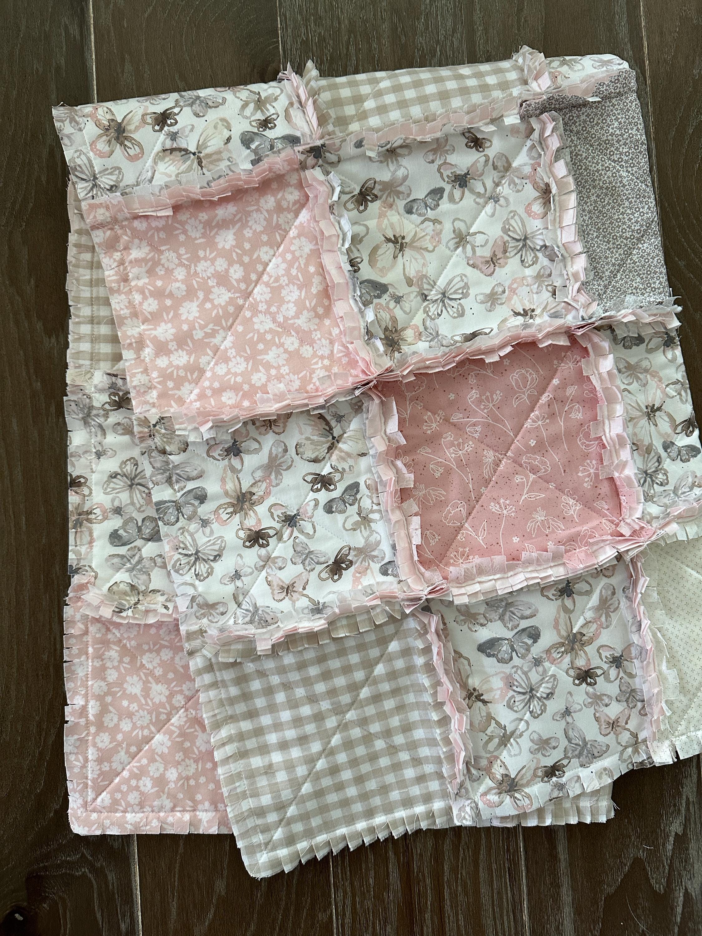 Handmade Butterfly Rag Quilt: Pink Blush Mauve Crib Blanket - Etsy