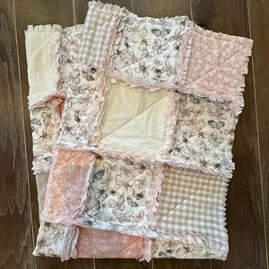 Handmade Butterfly Rag Quilt: Pink Blush Mauve Crib Blanket - Etsy