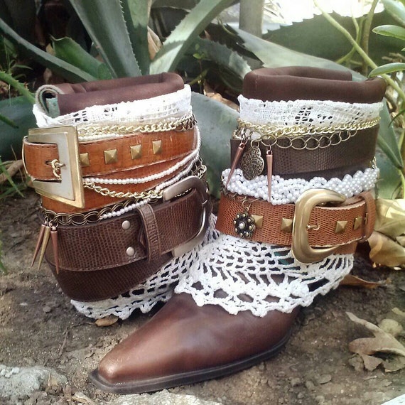Custom Upcycled Cowboy Boho Boots Vintage Reworked | Etsy