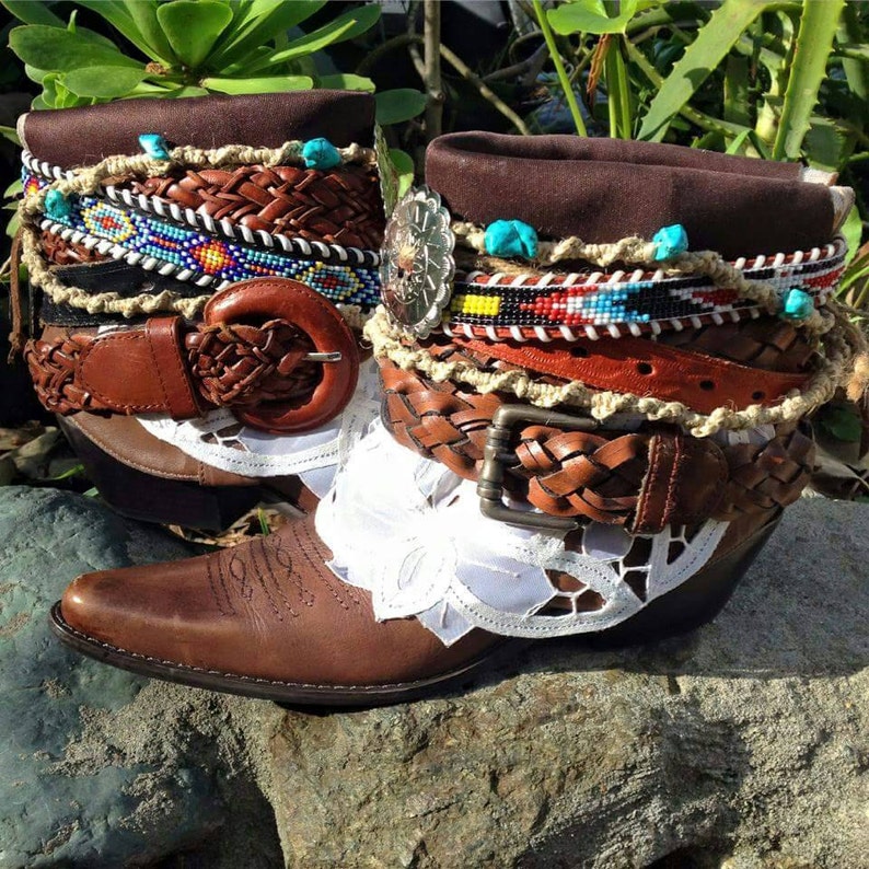 Custom Upcycled Cowboy Boho Gypsy Hippie Boots Vintage | Etsy