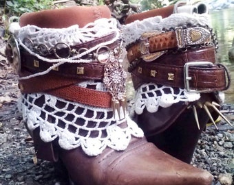 Warrior Princess- Custom Upcycled Reworked Repurposed Boots