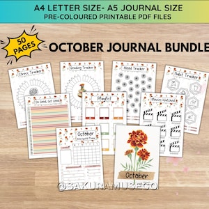 ULTIMATE October Digital Planner Bundle | Hyperlinked Goodnotes Agenda | A4 A5 PRINTABLE Journal Kit