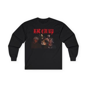 Pac and Big - Hit em up - Hip Hop Collage Long sleeve Shirt | Vintage Rap Portraits
