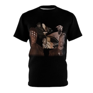 Pac and Big - Hit em up - Hip Hop Collage All Over Print T-Shirt | Vintage Rap Portraits