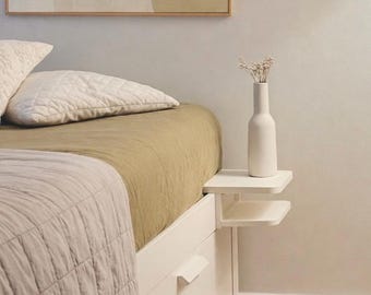 Table de chevet à clip | Table de chevet compacte | Convient aux planches de 18-25 mm | Idéal pour les méridiennes IKEA BRIMNES & HEMNES | Design minimaliste