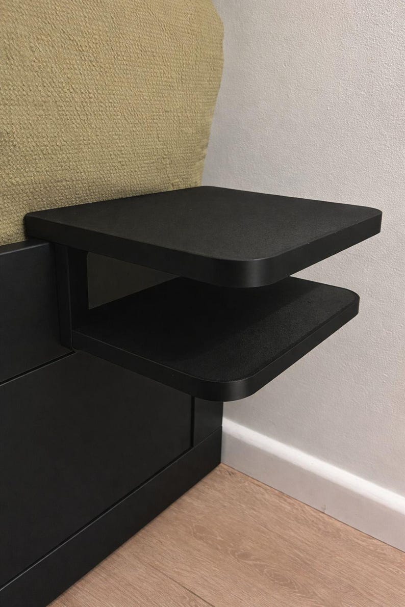 Clip-On Bedside Table | Space-Saving Nightstand | Fits 18–25 mm Boards | Ideal for IKEA Day-beds BRIMNES & HEMNES | Minimalist Design image 8