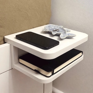 Clip-On Bedside Table | Space-Saving Nightstand | Fits 18–25 mm Boards | Ideal for IKEA Day-beds BRIMNES & HEMNES | Minimalist Design image 2