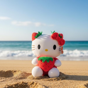 Strawberry Hello Kitty Plush – Kawaii Stuffed Toy Gift for Girls & Fans