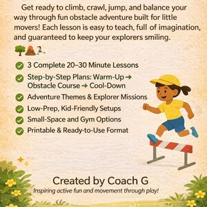 Pre K Obstacle Course Adventures - Preschool Physical Education and Movement Activities - Ages 3-5 image 2