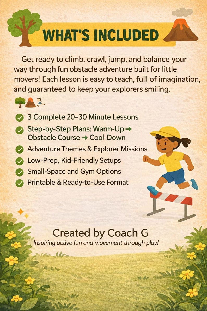 Pre K Obstacle Course Adventures - Preschool Physical Education and Movement Activities - Ages 3-5 image 2