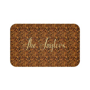Tortoise Shell Print Bath Mat, Personalized Non-Slip Bathroom Rug Gift for New House, Gift for the Elderly Anti-Slip Backing