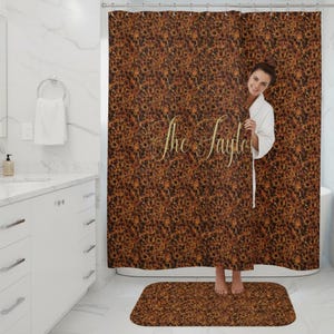 Personalized Tortoise Shell Shower Curtain - Vintage Glam Bathroom Decor