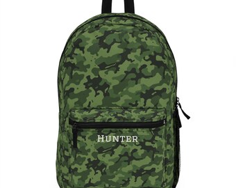 Personalized Camouflage Backpack, Military Pattern School Bag, Hiking Travel