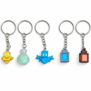 Lote de llaveros luminosos inspirados en Minecraft: Allay, Tótem de la Inmortalidad, Linterna, Linterna del Alma, Poción (impresos en 3D)
