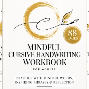 Mindful Cursive Handwriting Workbook for Adults | Printable Writing Practice PDF