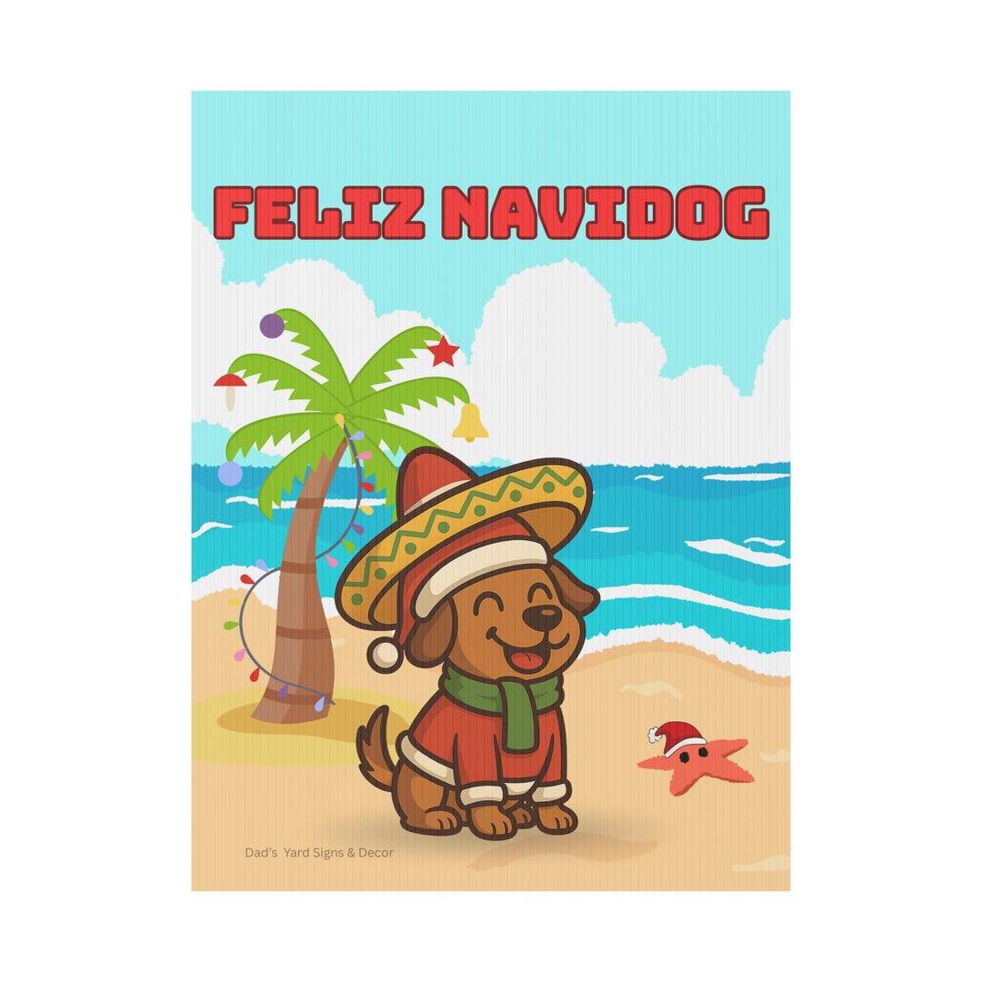Feliz Navidog Cute Christmas Dog Yard Sign - Etsy