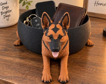 German Shepherd Catch All Bowl, Dog Lover Gift, Key Holder Tray, Pet Dad Gift, Dog Mom Gift