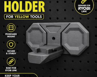 Tool Holder For Dewalt tools | For Ryobi LINK Wall System | 20V Tool Mount | 3D Print Shop Organizer | Garage Storage Rack