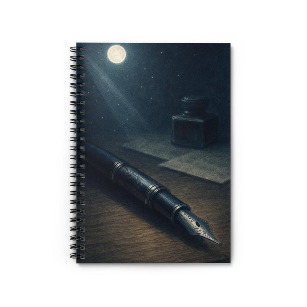 Elegant Moonlit Spiral Notebook for Writers, Ideal for Journaling ...