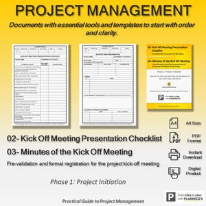 Project Kickoff Meeting Template_Project Management Kickoff Guide_Project Initiation Meeting_Team Alignment Tool_Digital Download