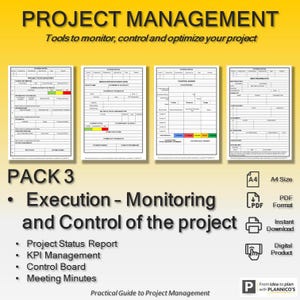 Project Execution Templates_Project Management Execution Pack_Project Monitoring & Control Templates_Project Manager Toolkit_Digital Product