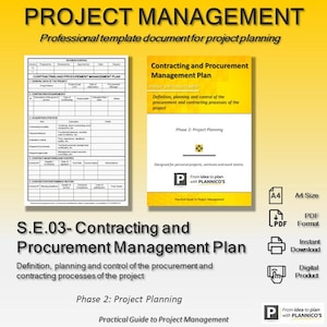 Procurement Management Template_Contracting and Procurement Management Plan_Project Management Tool_Project Acquisitions_Digital Download
