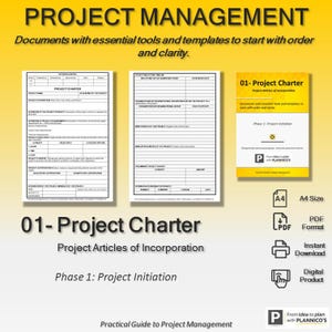 Modello di Carta del Progetto_ Documento di Gestione del Progetto_ Strumento di Avvio del Progetto_ Pianificazione del Progetto Aziendale_ Download Digitale