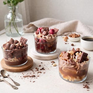 Dessert Shortcake Kaars – Handgegoten sojawas, Franse patisseriestijl
