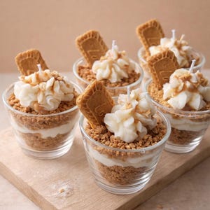 Bougie dessert aux biscuits | Bougie faite main au soja et à la cire d'abeille, cadeau gastronomique