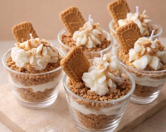 Candela per dessert a forma di biscotto / Candela fatta a mano in soia e cera d'api, regalo gourmet