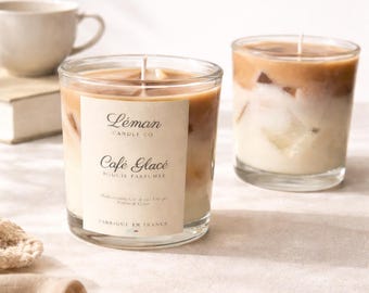 Iced Coffee Candle – Realistic Café Latte, Soy & Gel Wax (392g)