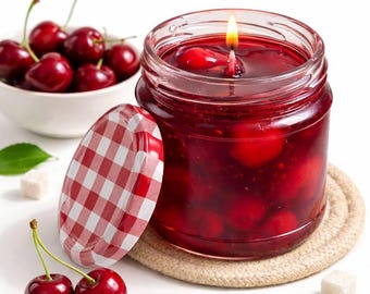Handmade Dessert Candle – Cherry scent, Soy & Gel Wax