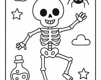 Spooky Halloween Coloring Book for Kids – Printable Pages (Digital Download)