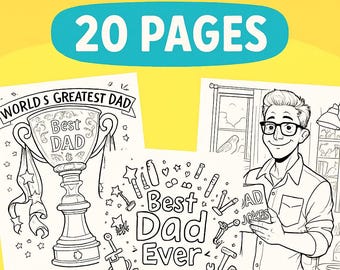 20 Father’s Day Coloring Pages – Fun Printable Activity Bundle for Kids | Instant Download