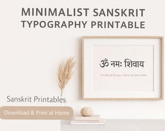 Sanskrit Mantra Art Print | Minimalist Yoga Decor (8.5x11 Digital Download)