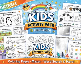 Kids Activity Pack | 15 Fun Learning Pages (PDF Download)