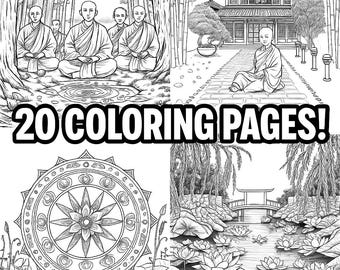 Magha Puja Coloring Pages – 20-Page Buddhist Activity Bundle (Instant Download)