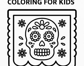 Day of the Dead Coloring Banner | Papel Picado Craft (PDF)